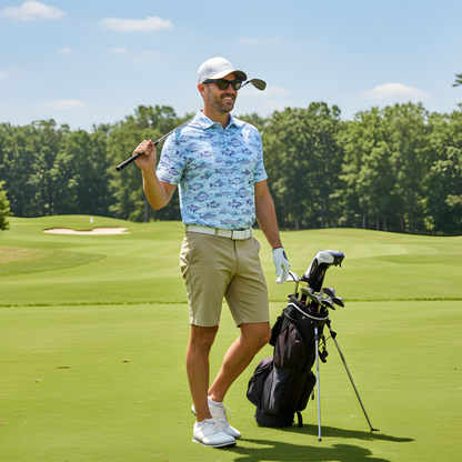 Gone Fishin' Men's UV Protection Golf Polo Shirt