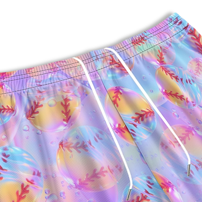 Women's All Over Print Iridescent Softball Mesh Shorts