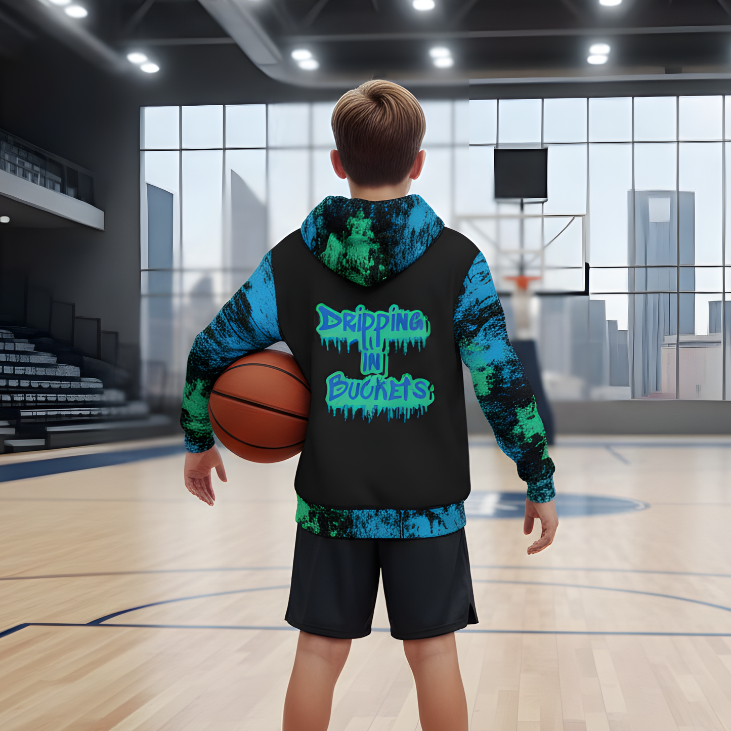 Unisex Fleece Basketball Hoodie, Dripping in Buckets