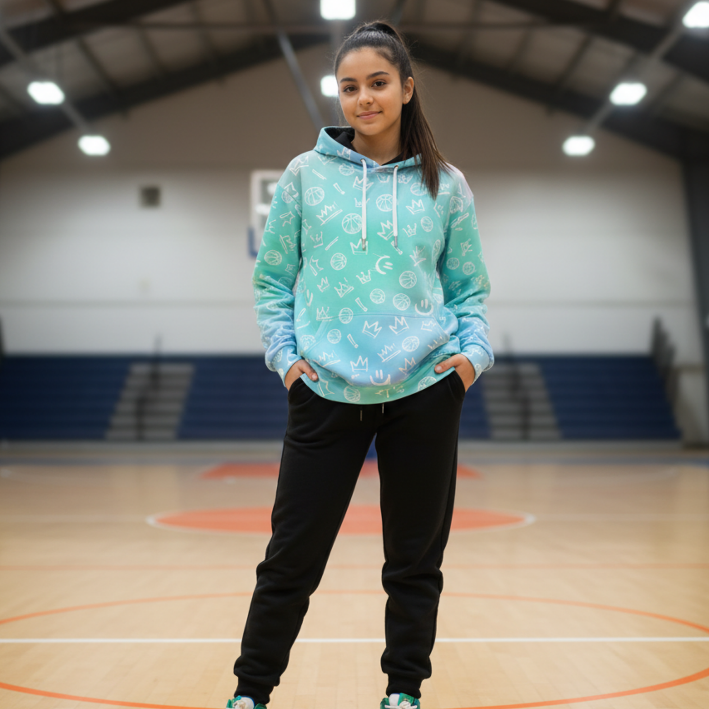 Adult Unisex Fleece Lined Basketball Hoodie