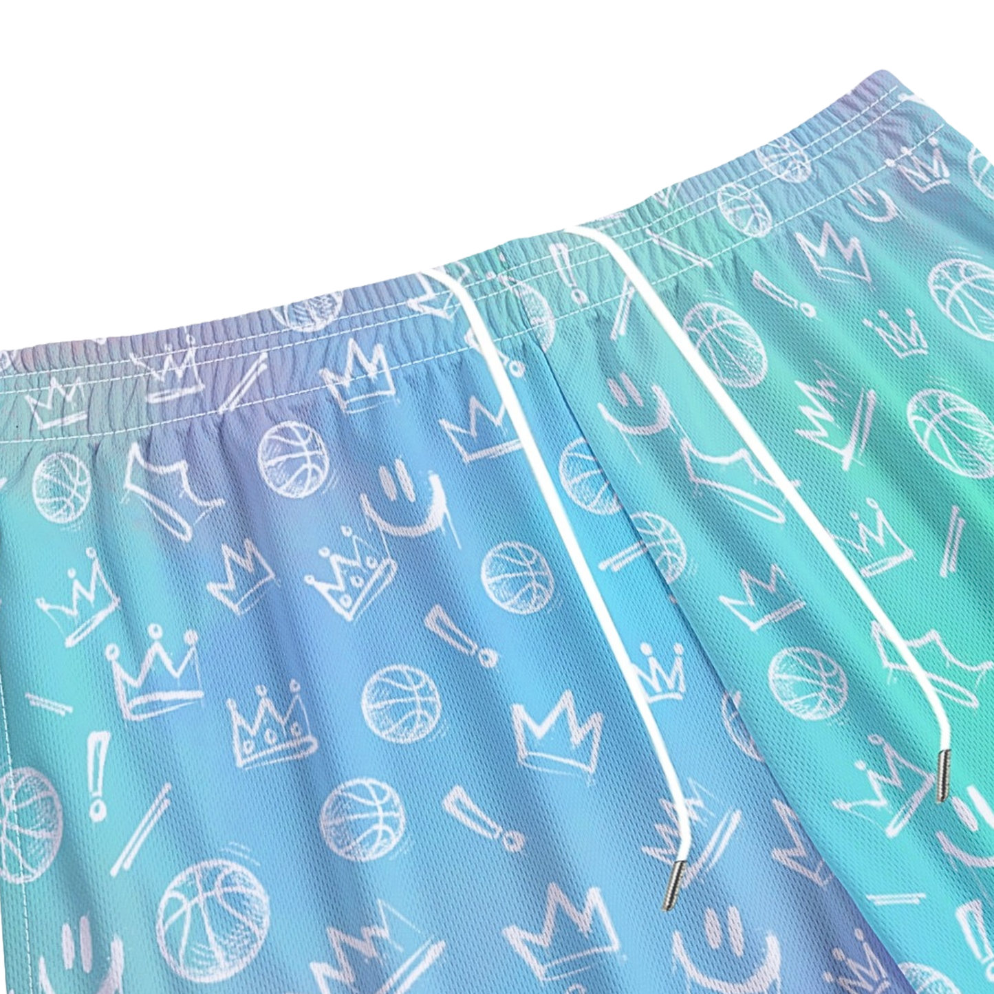 Adult Gradient Blue Basketball Graffiti Shorts