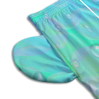 Adult Gradient Blue Rain Drop Mesh Shorts