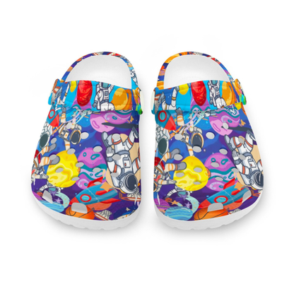 Youth Outer Space Clogs, Kids Space Themed Hole Shoes