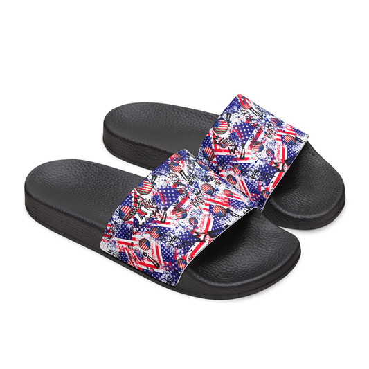 Youth Removable Strap Patriotic Golf Slides