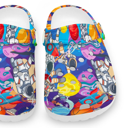 Youth Outer Space Clogs, Kids Space Themed Hole Shoes