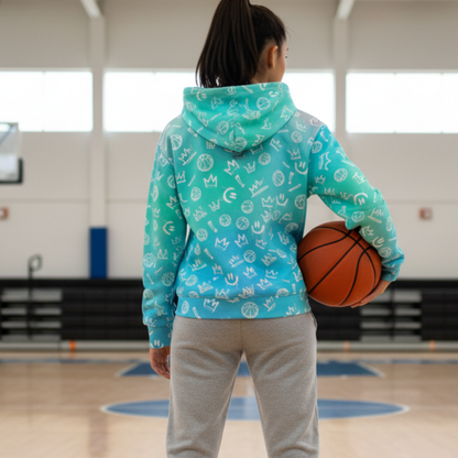 Adult Unisex Fleece Lined Basketball Hoodie