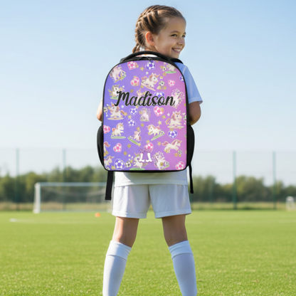 Personalized Kids Unicorn Sports Backpack, Custom Name Bag