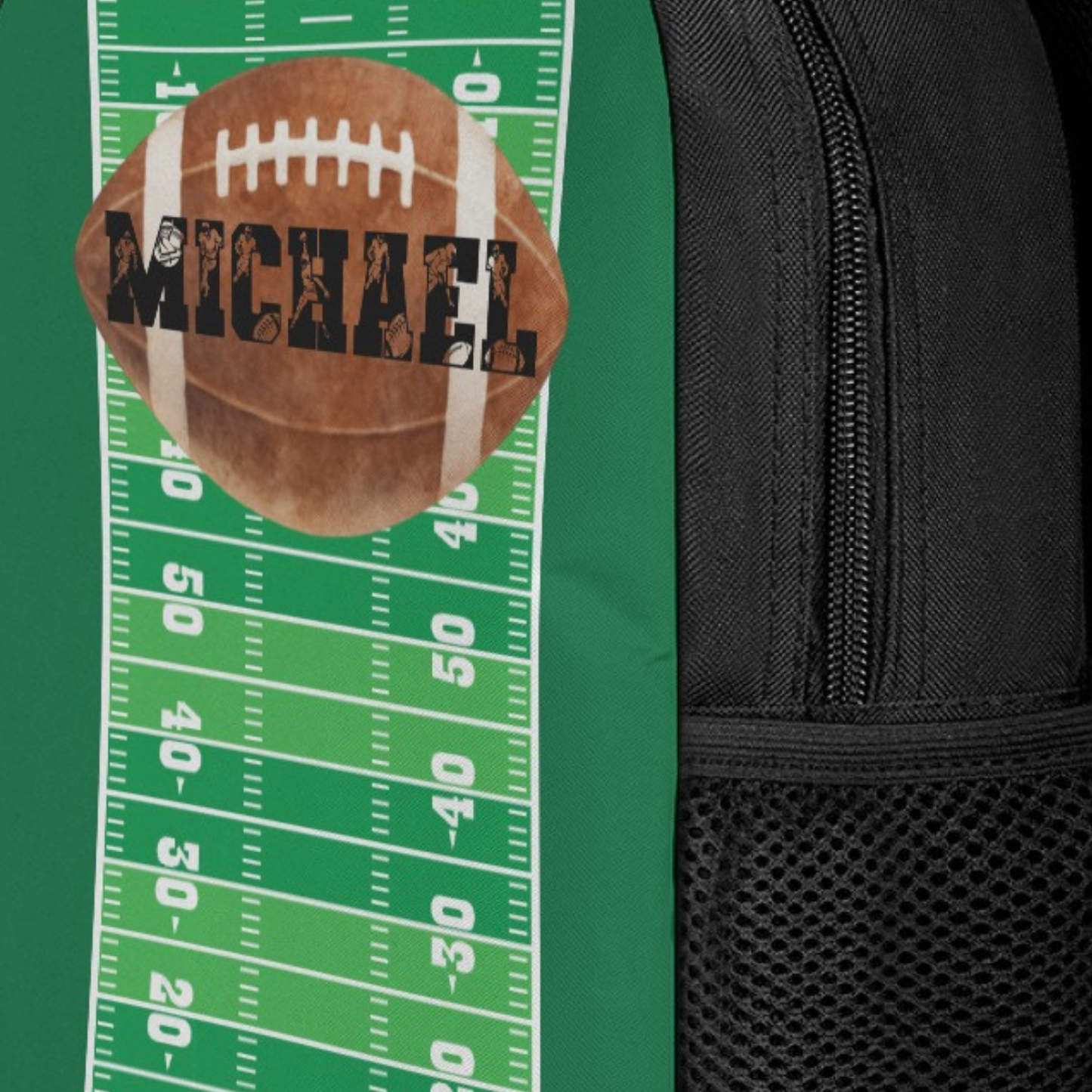 Personalized Football Backpack, Custom Name Sports Bag