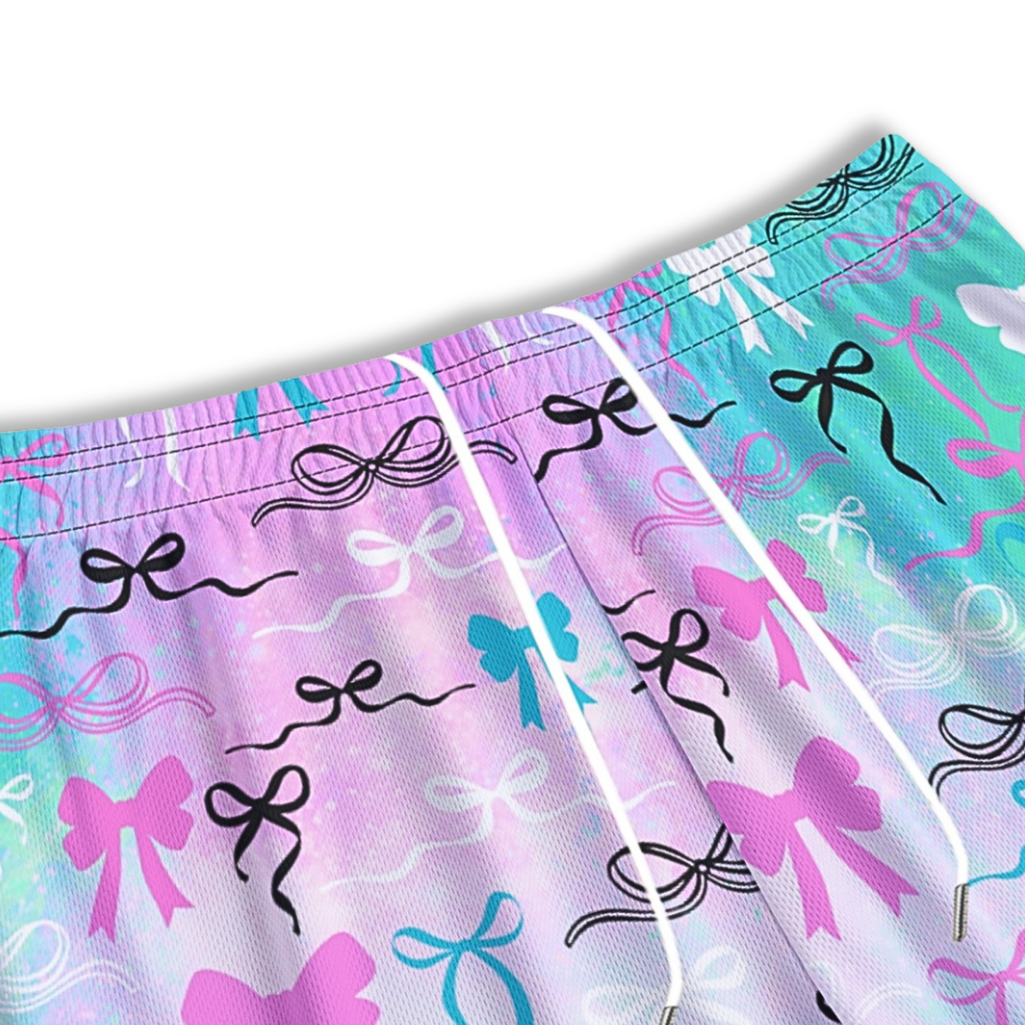 Women's Gradient Bow Mesh Cheer Shorts