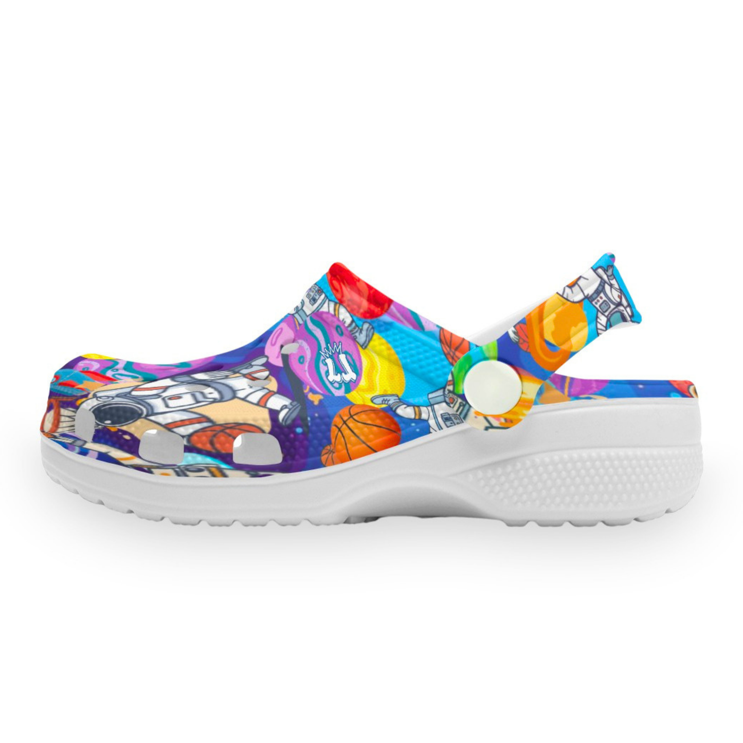 Youth Outer Space Clogs, Kids Space Themed Hole Shoes