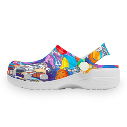 Youth Outer Space Clogs, Kids Space Themed Hole Shoes