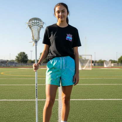 Adult Gradient Blue Rain Drop Mesh Shorts