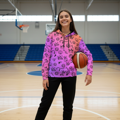 Adult Unisex Basketball Hoodie: Gradient Graffiti Design
