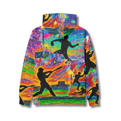 Adult Unisex Hoodie: Color Your Canvas Baseball Design