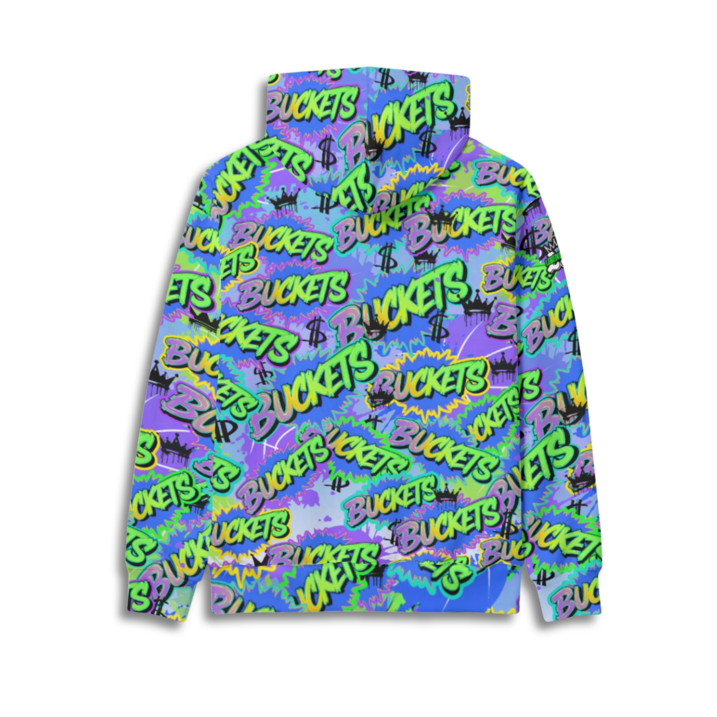 Adult Unisex Fleece Lined Basketball Hoodie: Buckets