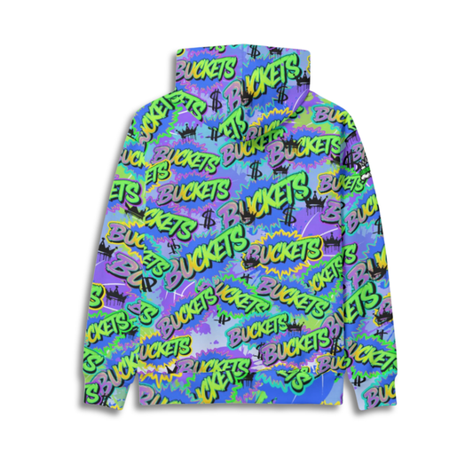 Adult Unisex Fleece Lined Basketball Hoodie: Buckets