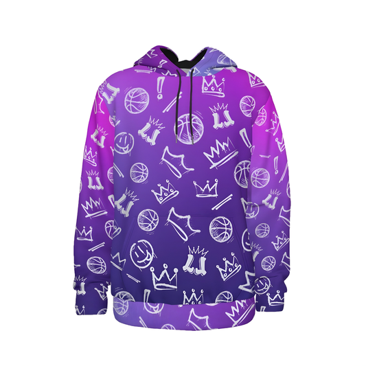 Purple Gradient Basketball Hoodie, Adult Unisex Sweatshirt