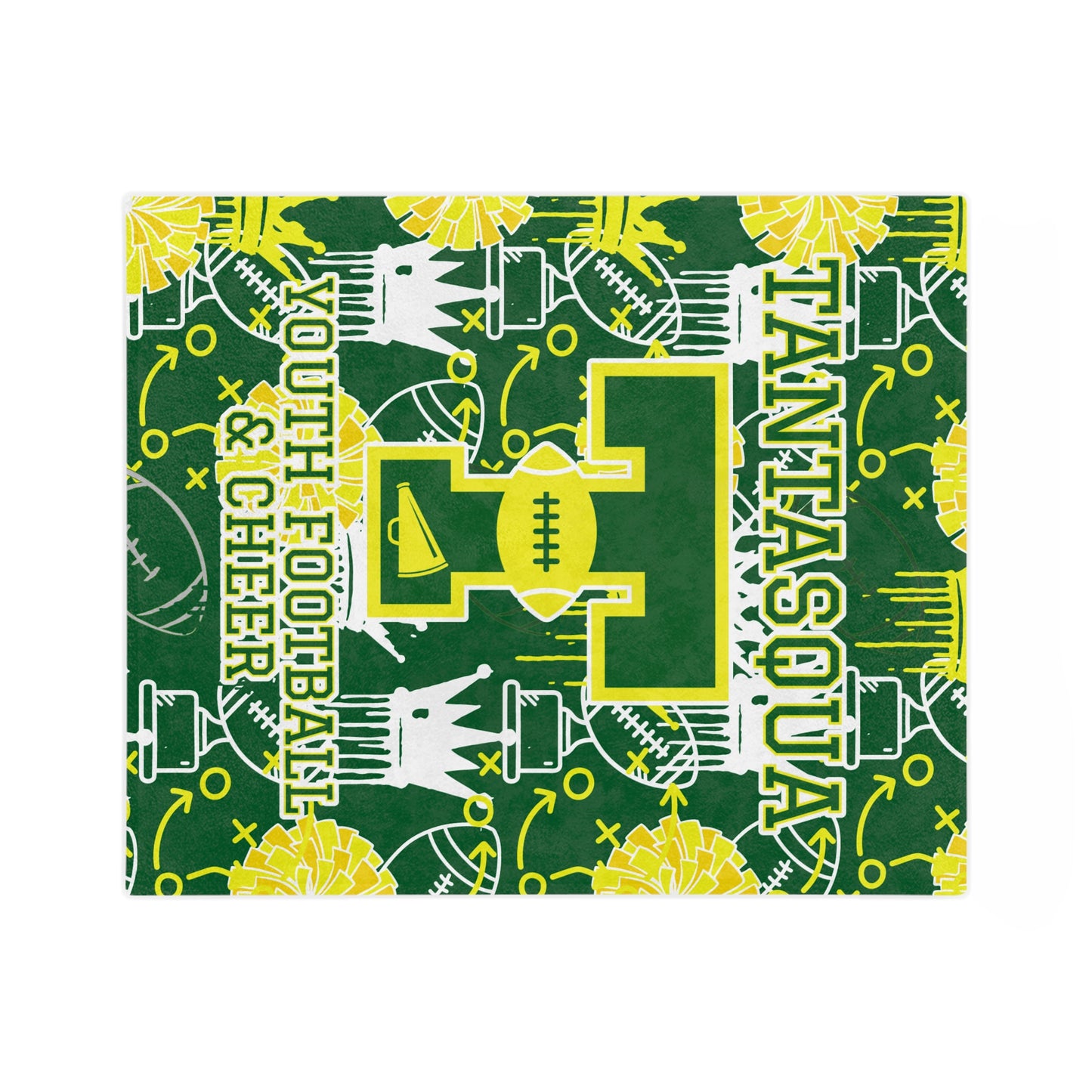 TYFC Minky Plush Blanket - Dripping Crowns Green