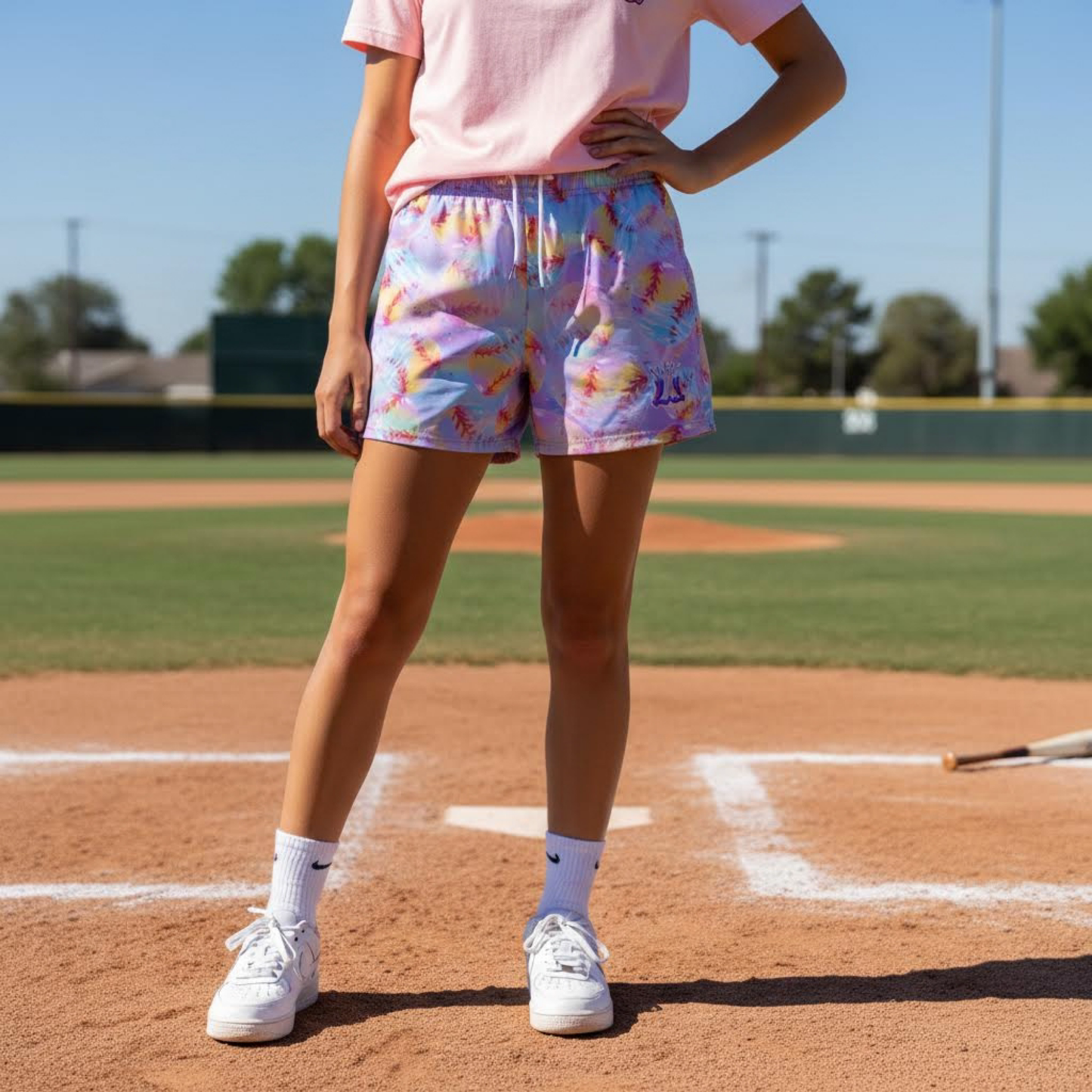 Women's Iridescent Softball Mesh Shorts