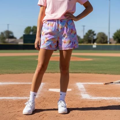 Women's Iridescent Softball Mesh Shorts