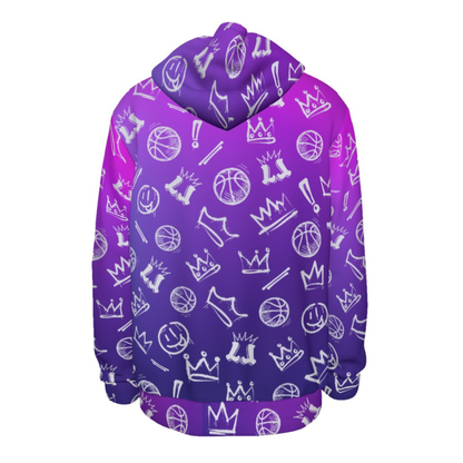 Purple Gradient Basketball Hoodie, Adult Unisex Sweatshirt