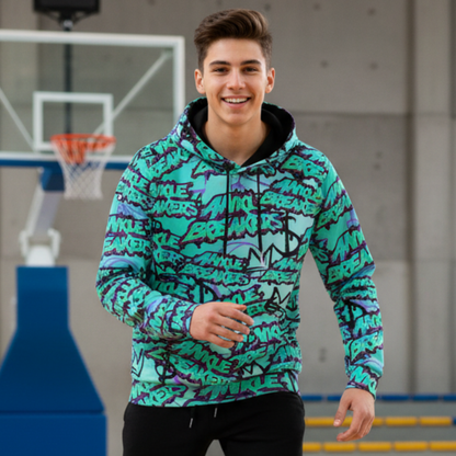 Adult Unisex Fleece Lined Hoodie: All Over Print Ankle Breakers