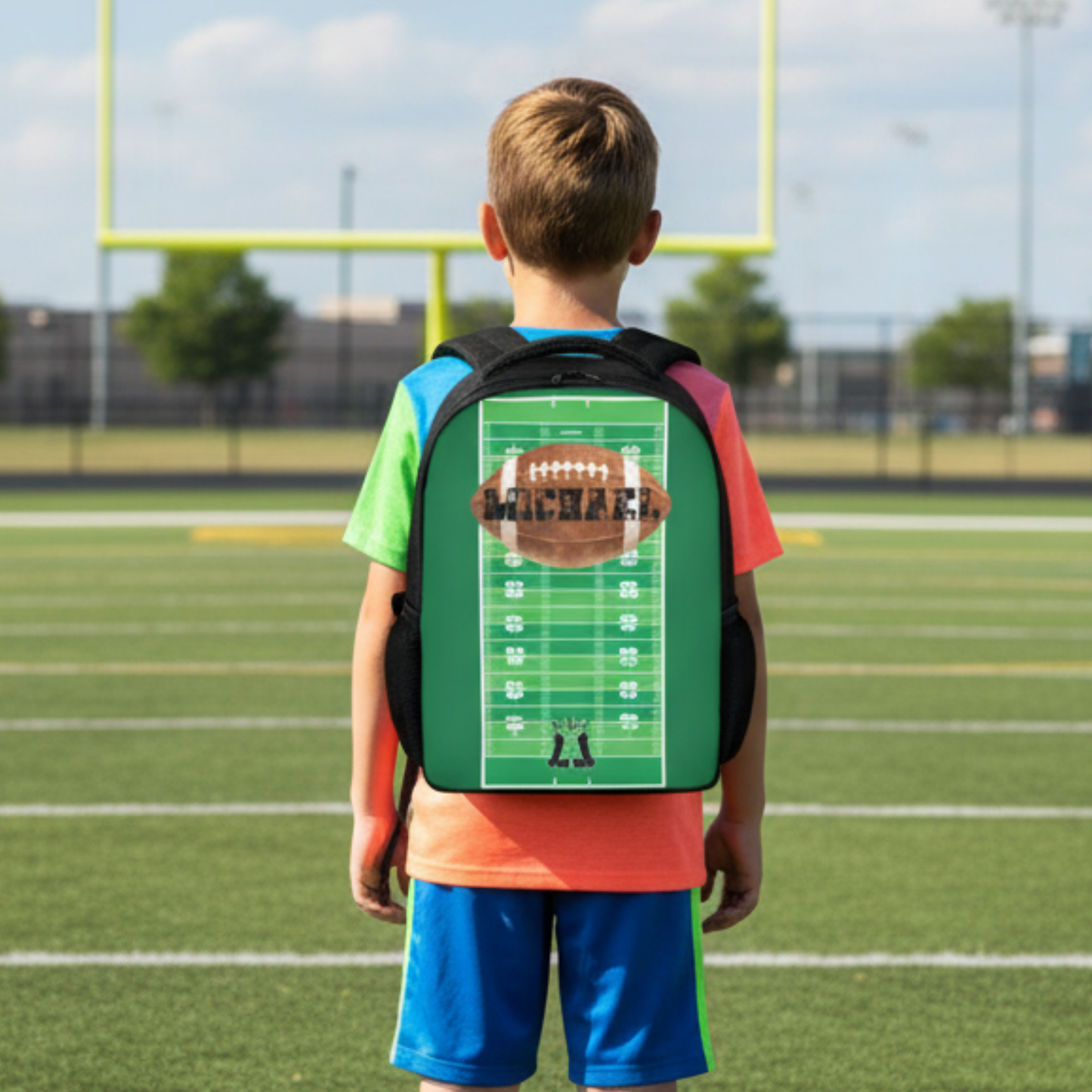 Personalized Football Backpack, Custom Name Sports Bag