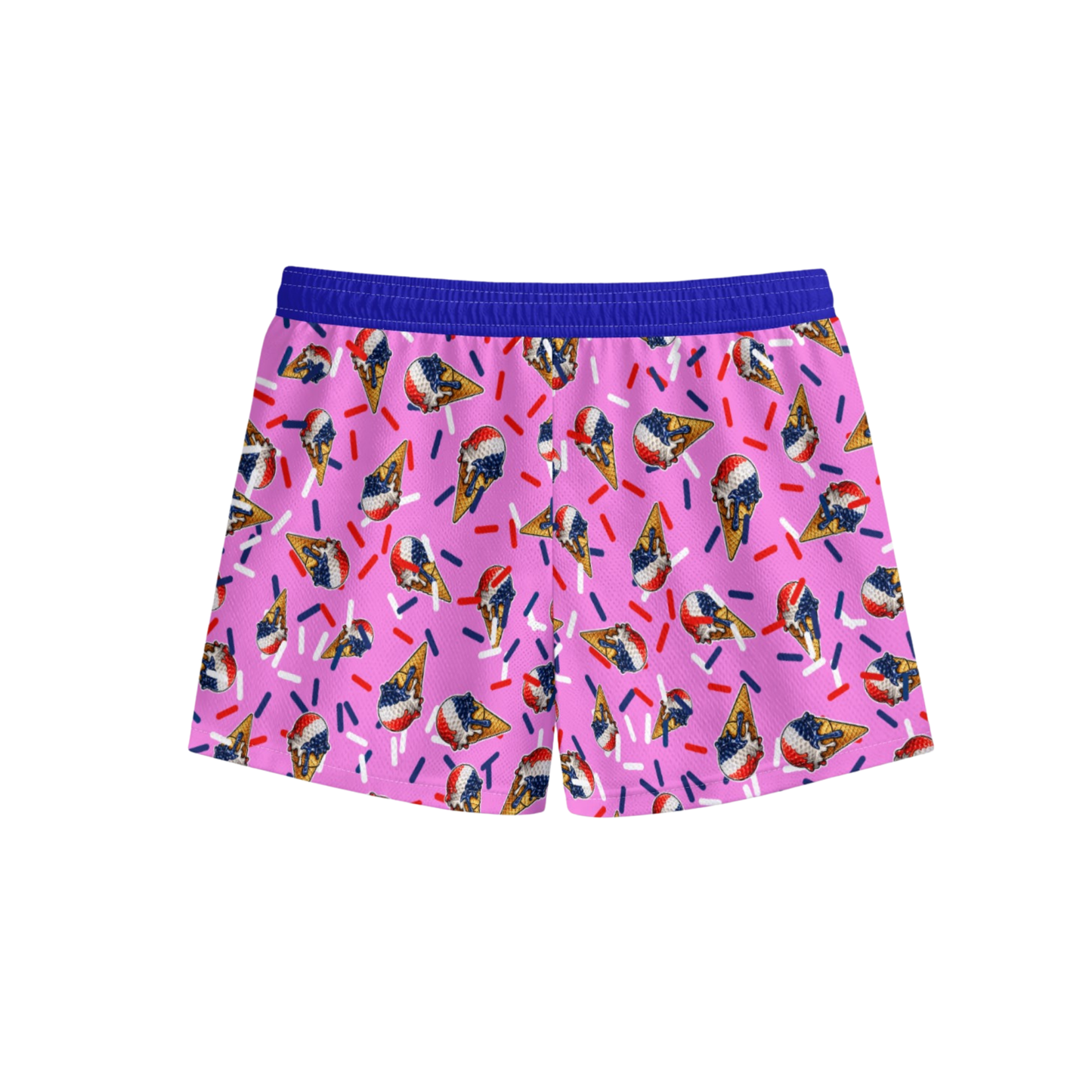 Kids Golf Shorts, Patriotic Ice Cream Mesh Shorts