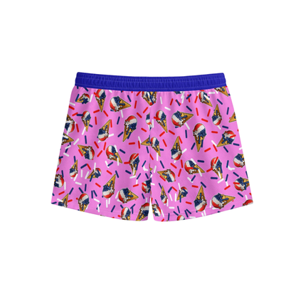 Kids Golf Shorts, Patriotic Ice Cream Mesh Shorts