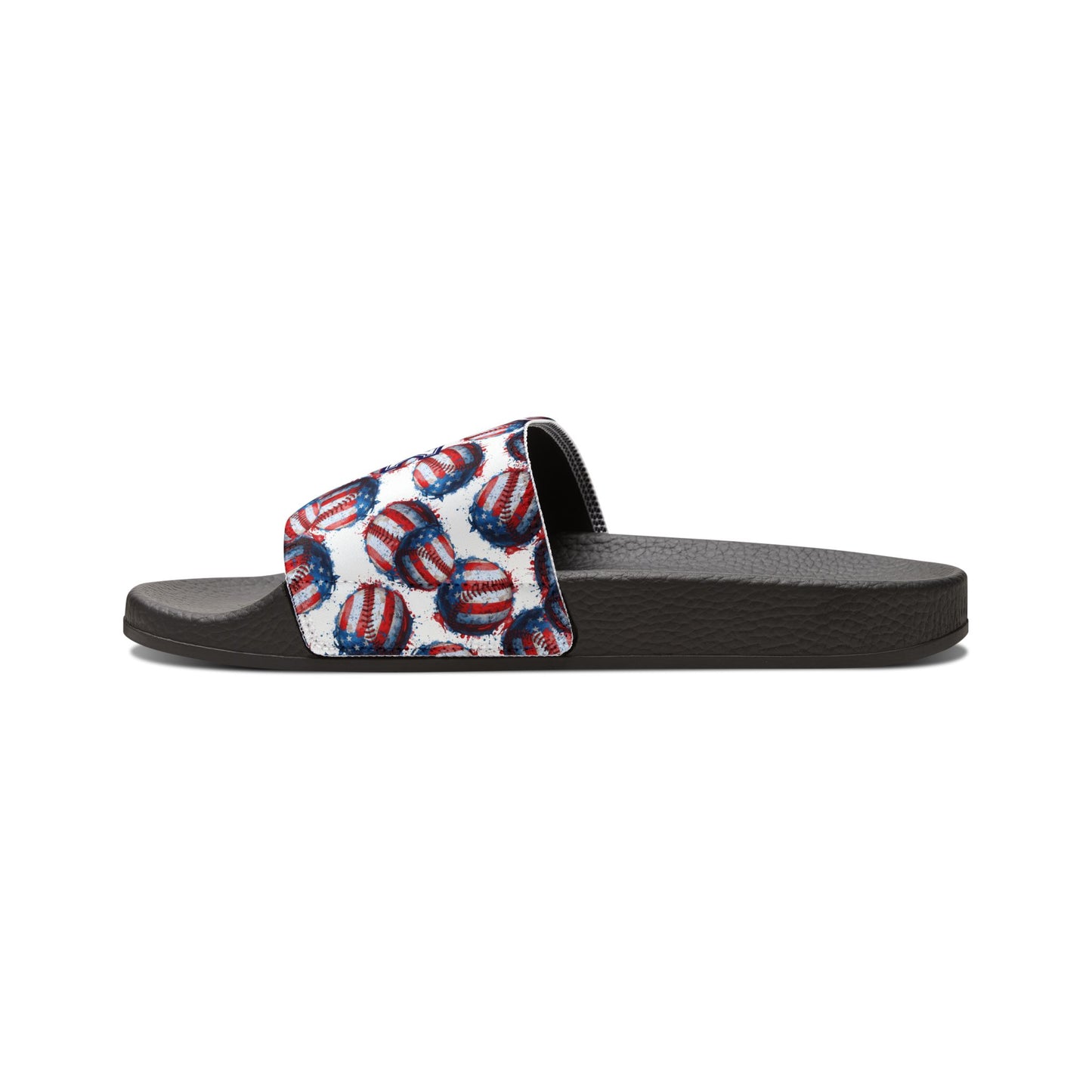 Personalized Men's Baseball Removable Strap Sandal Slides, Patriotic Sportswear