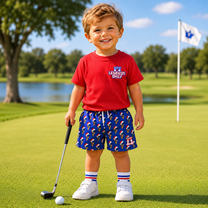 Toddler Mesh Shorts, Patriotic Golf Shorts for Kids