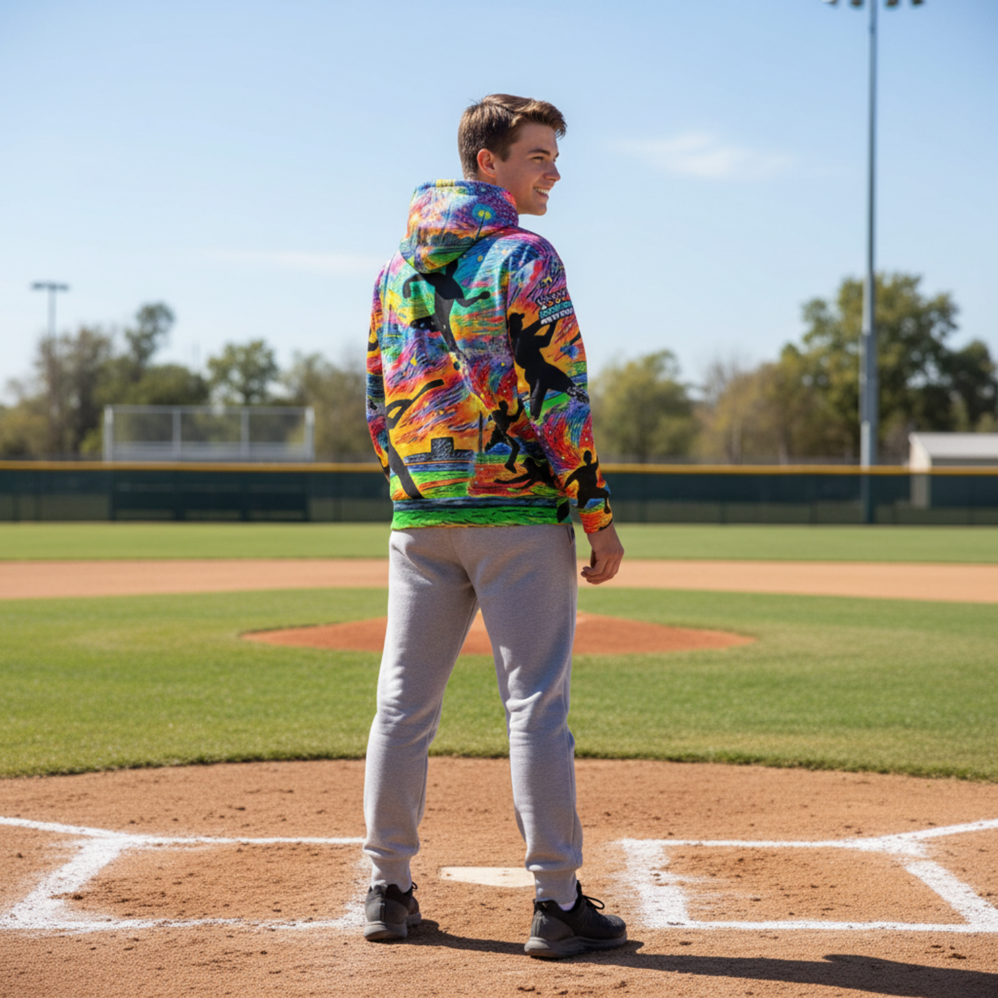 Adult Unisex Hoodie: Color Your Canvas Baseball Design