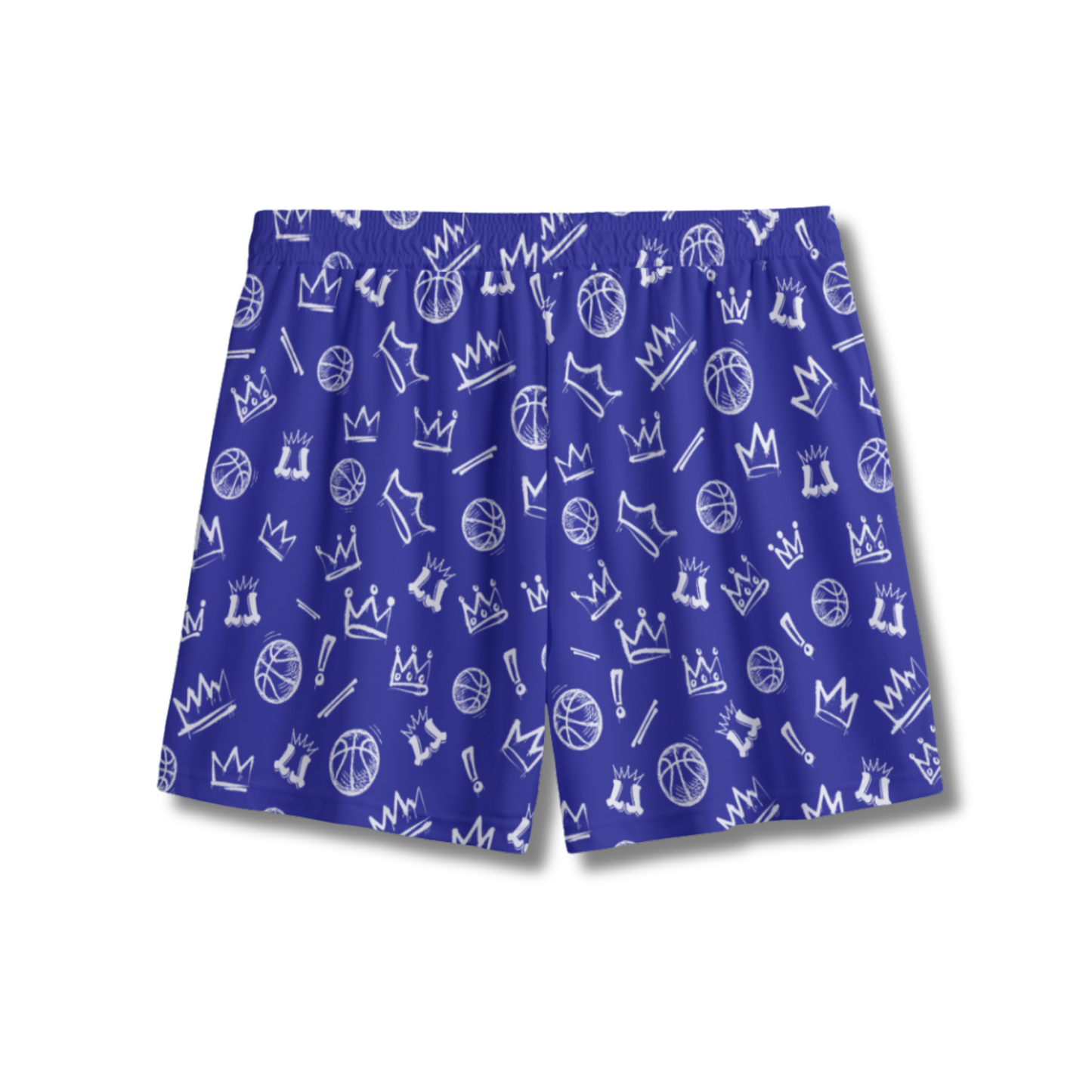 Youth Blue & White Graffiti Basketball Mesh Shorts