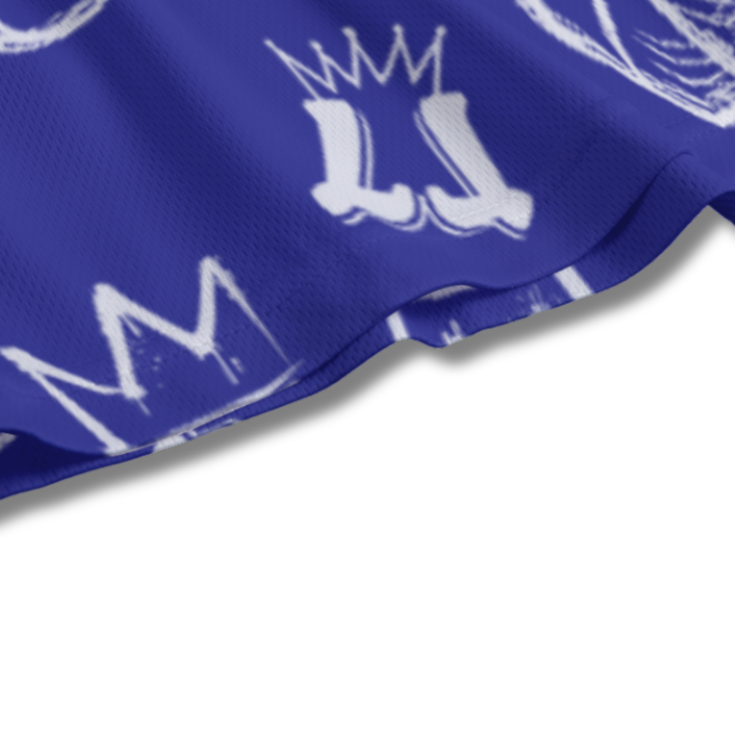 Youth Blue & White Graffiti Basketball Mesh Shorts