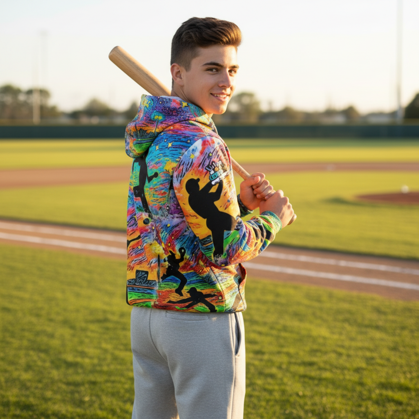 Adult Unisex Hoodie: Color Your Canvas Baseball Design