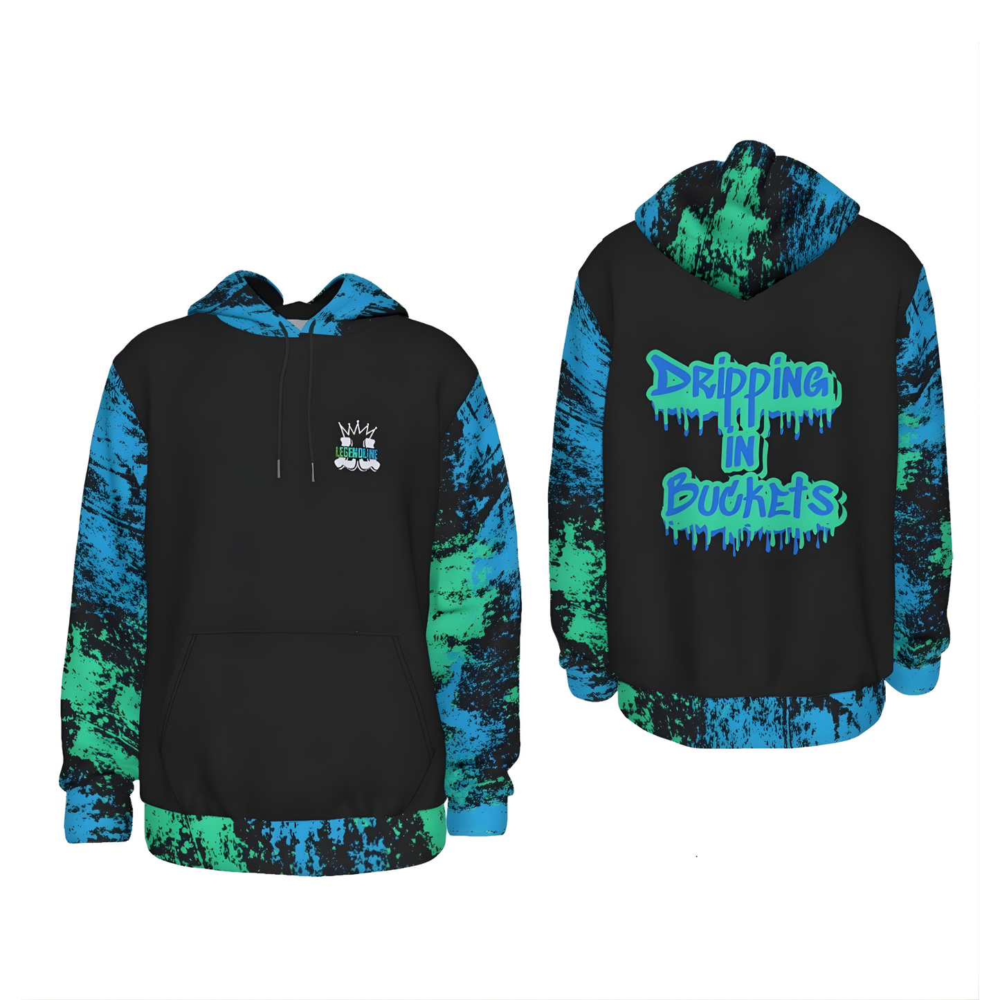Unisex Fleece Basketball Hoodie, Dripping in Buckets