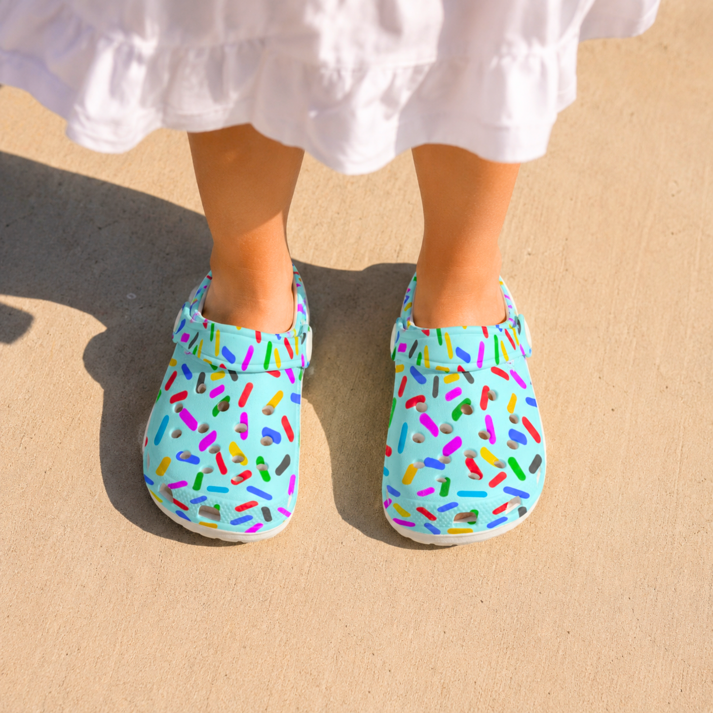 Kids Summer Clogs, Confetti Sprinkles Design