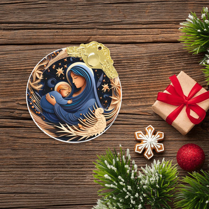Round Glass Christmas Ornament - Gold / Silver