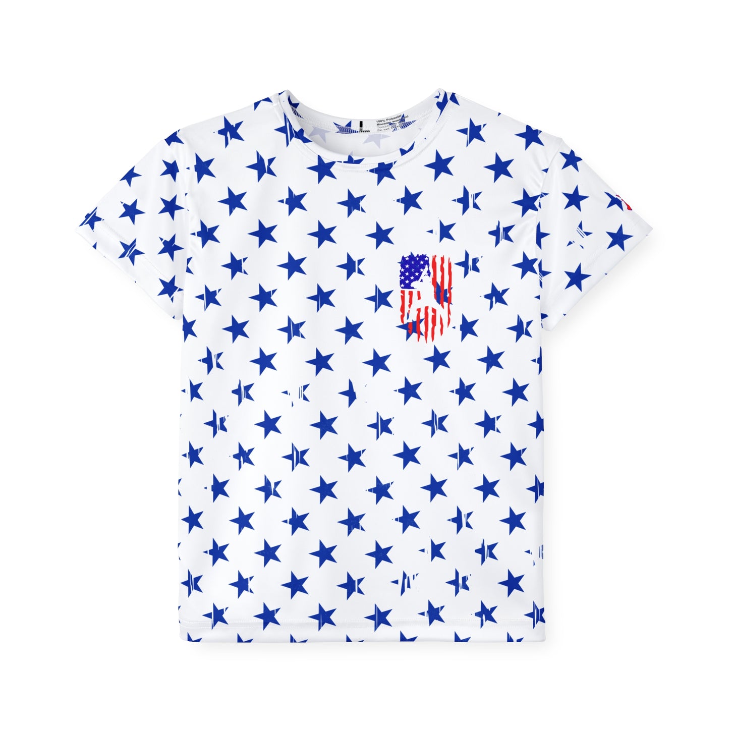 Kids Baseball American Flag Stars and Stripes Sports Jersey T-Shirt