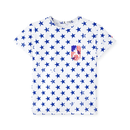 Kids Baseball American Flag Stars and Stripes Sports Jersey T-Shirt