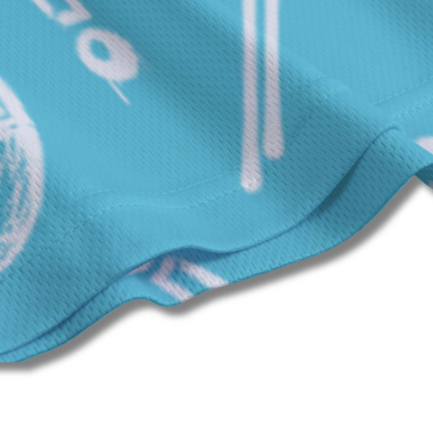 Youth Graffiti Basketball Mesh Shorts - Light Blue & White