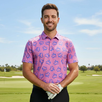 Men's Tipsy Crown Polo Shirt, UV Protection Golf Shirt