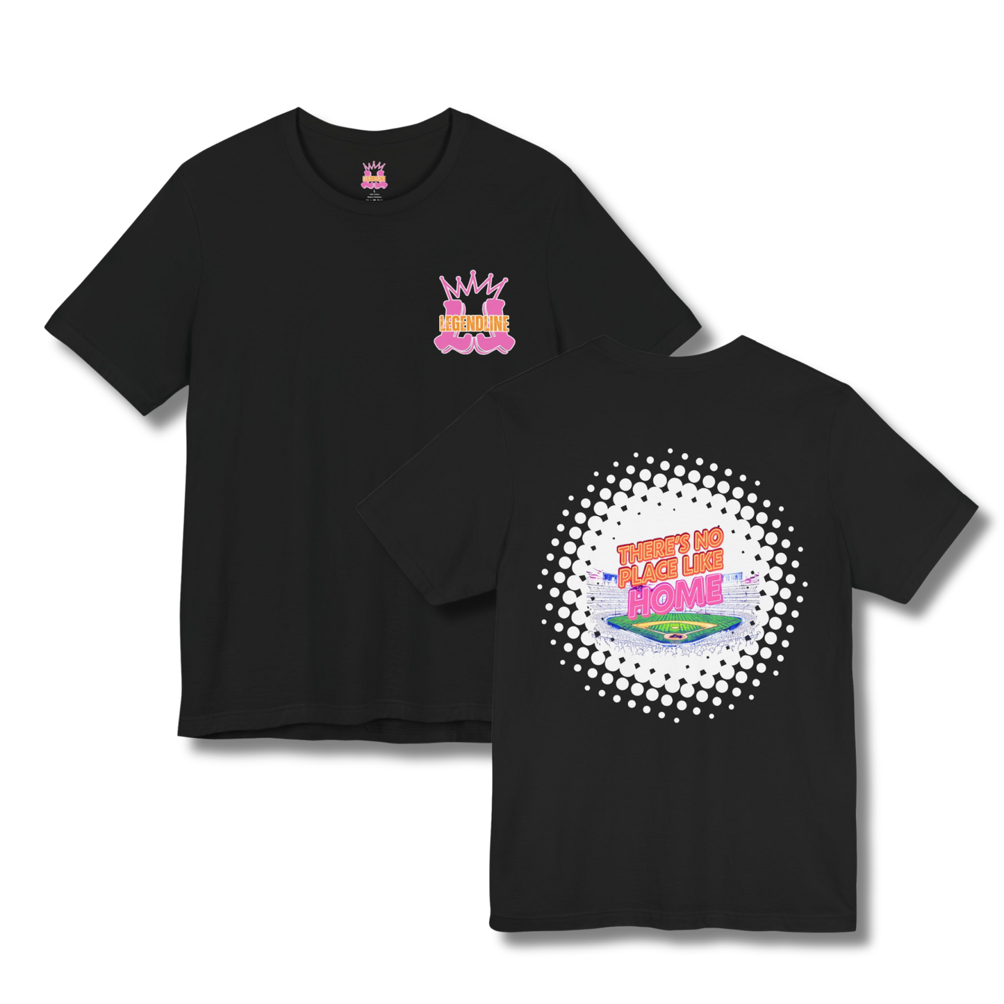 Adult Neon "There's No Place Like Home" Baseball T-Shirt