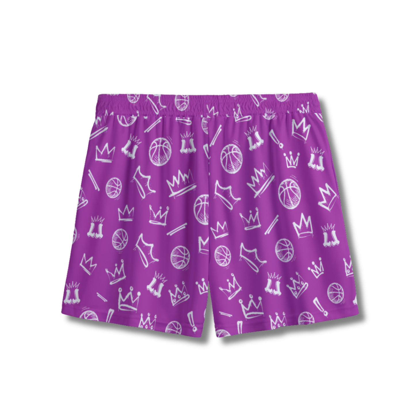 Youth Purple & White Basketball Mesh Shorts