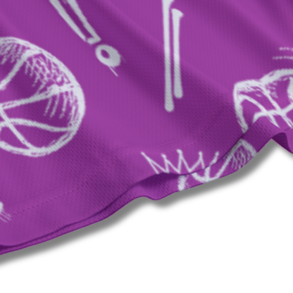 Youth Purple & White Basketball Mesh Shorts
