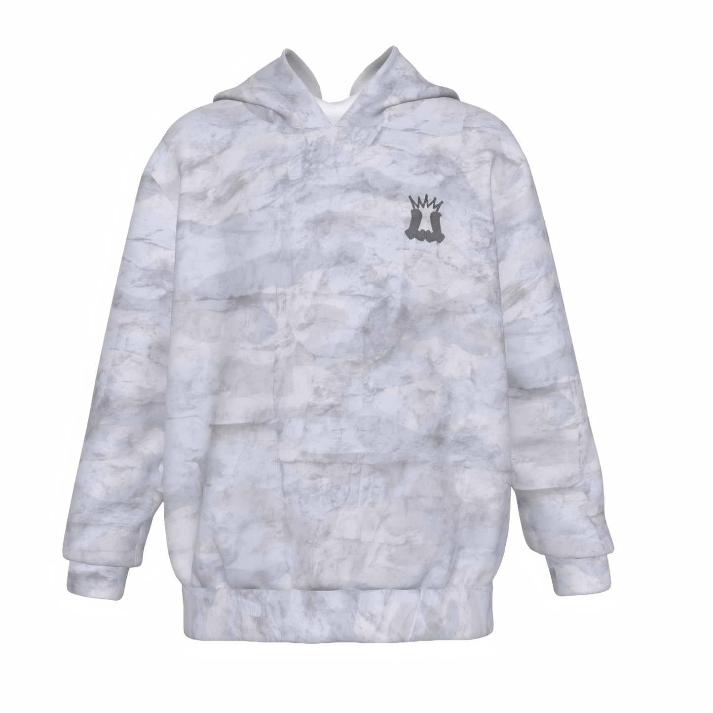 Youth American Flag Baseball Hoodie - Gray Camo