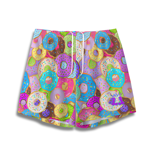 All-Over Print Adult's Mesh Shorts, Donut Design