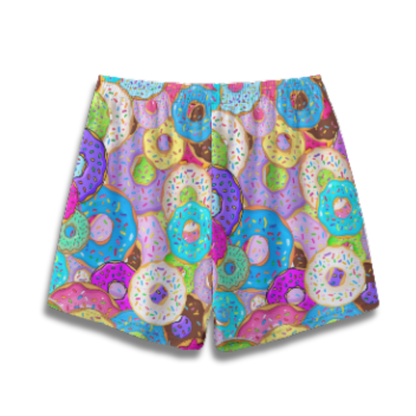 All-Over Print Adult's Mesh Shorts, Donut Design