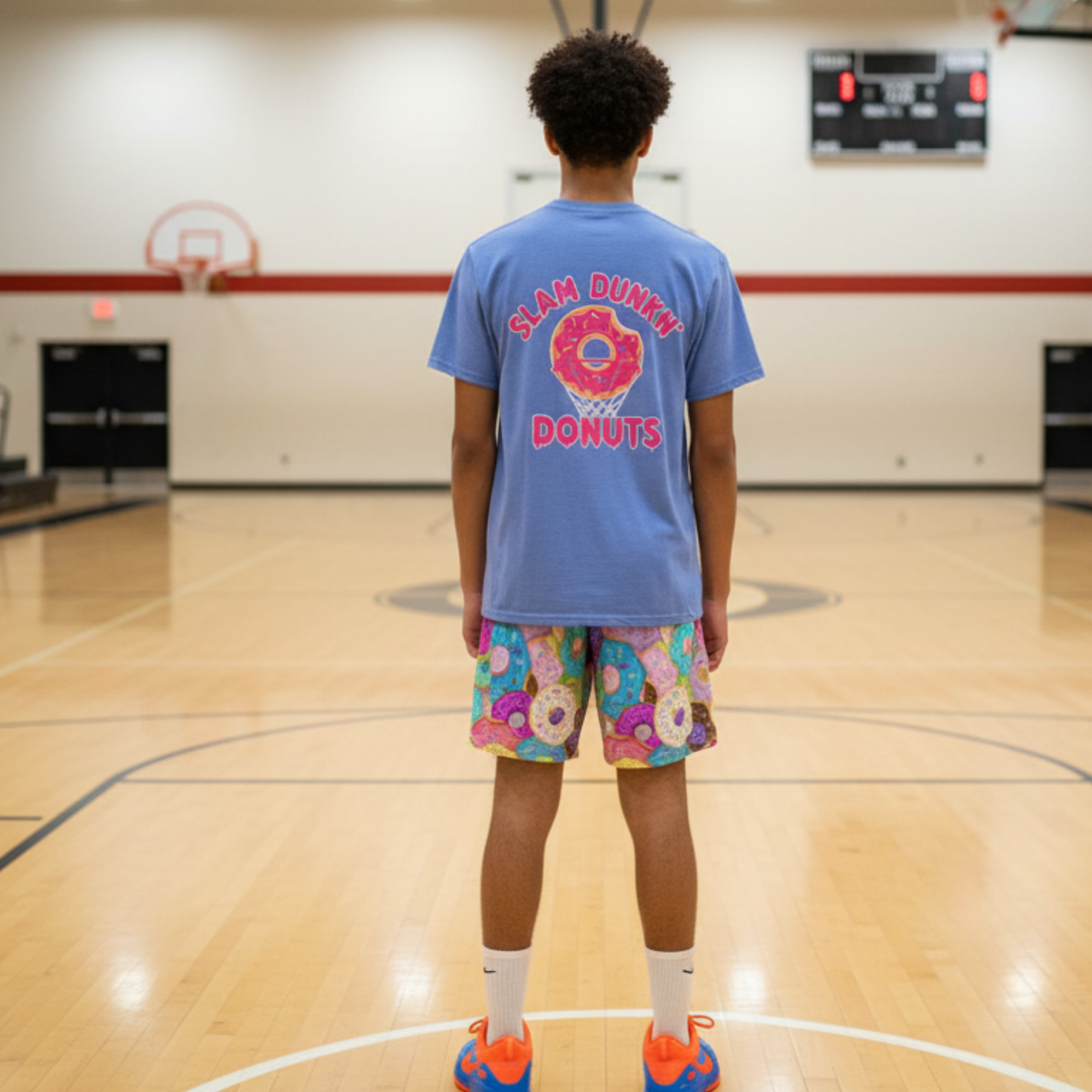 All-Over Print Adult's Mesh Shorts, Donut Design