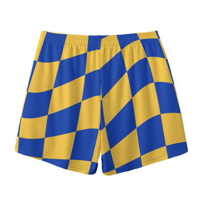 Adult Brimfield Beasts Baseball Wavy Checkered Mesh Shorts (no inner liner)